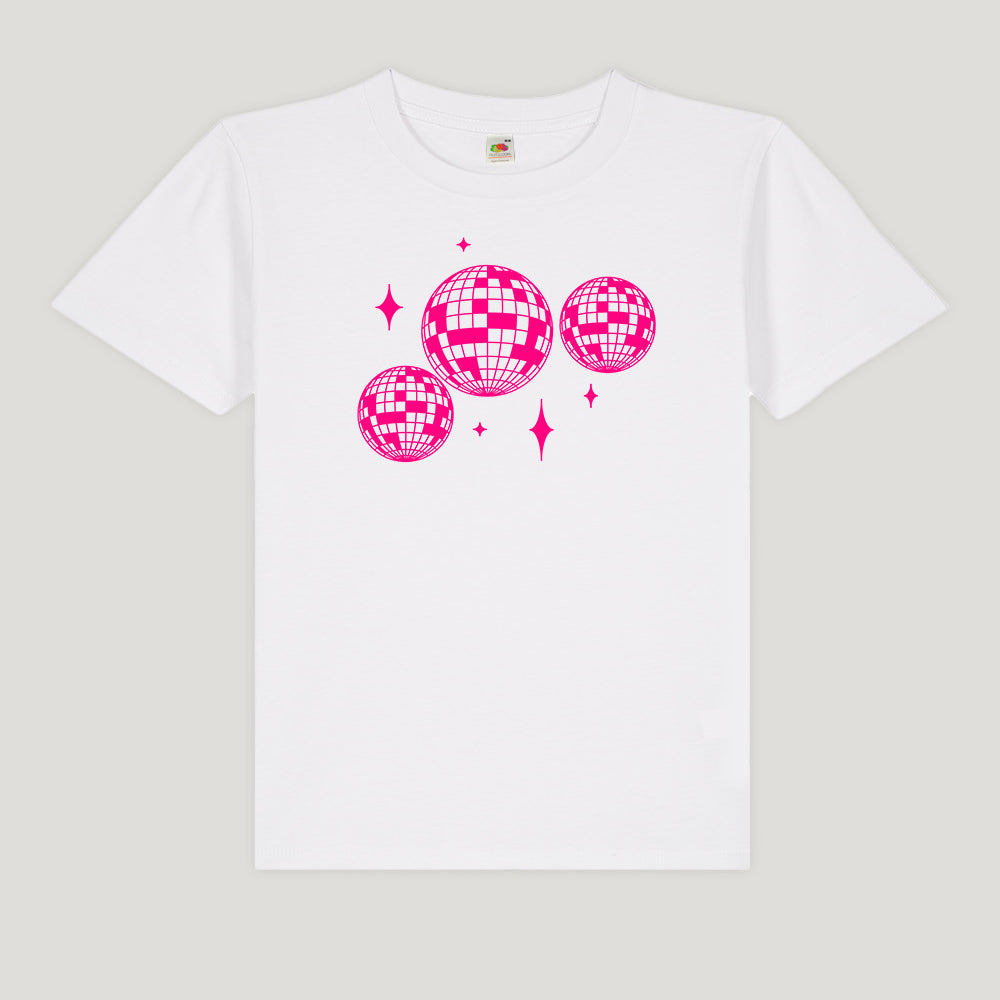 LOOZE Baby Tee - Pink Disco Balls
